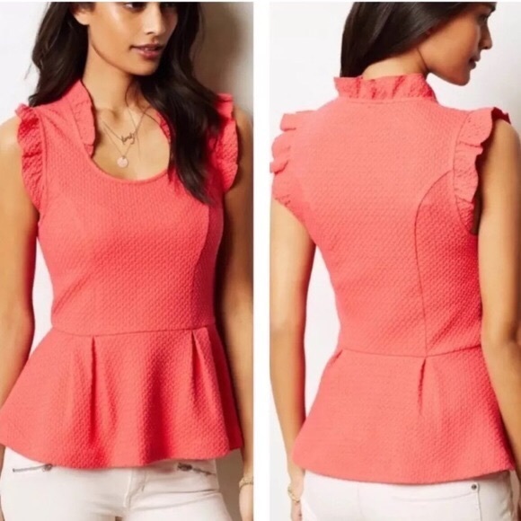 Anthropologie Tops - •Anthropologie• Postmark Ruffle Peplum Top